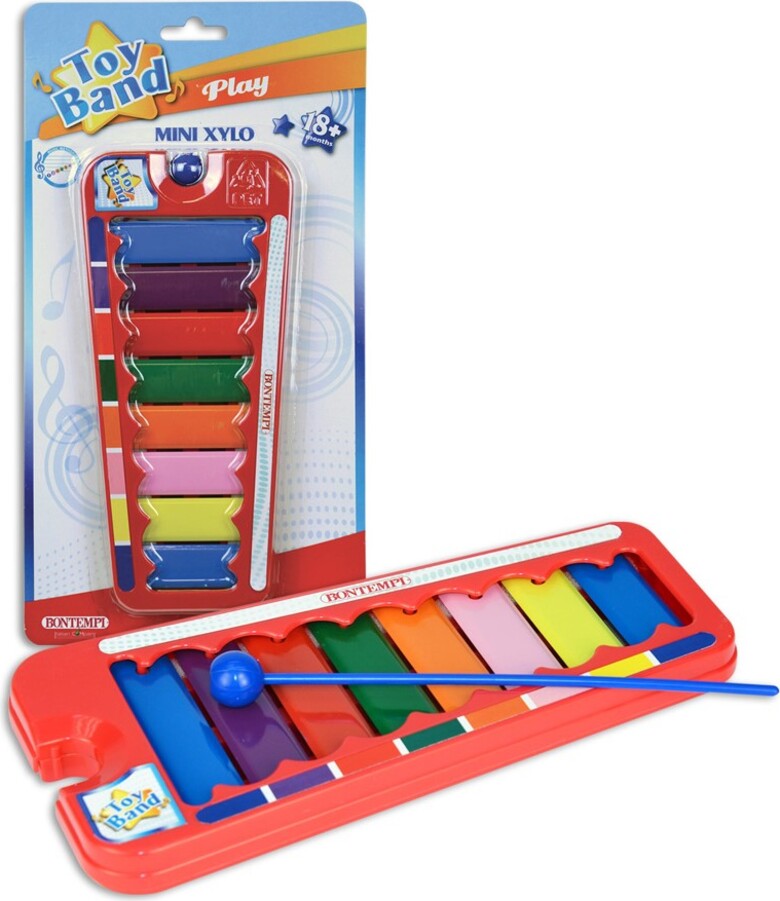 Batterie Bontempi Bontempi | RainbowChimes : Xylophone Avec 8 Notes Métalliques Colorées Pour Mélodies Scintillantes, 240x110x45 Mm Xylophone Bebe