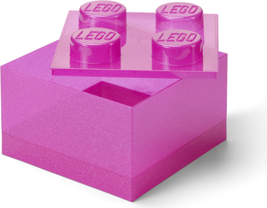 LEGO scatola di stoccaggio con coperchio rosa scintillante