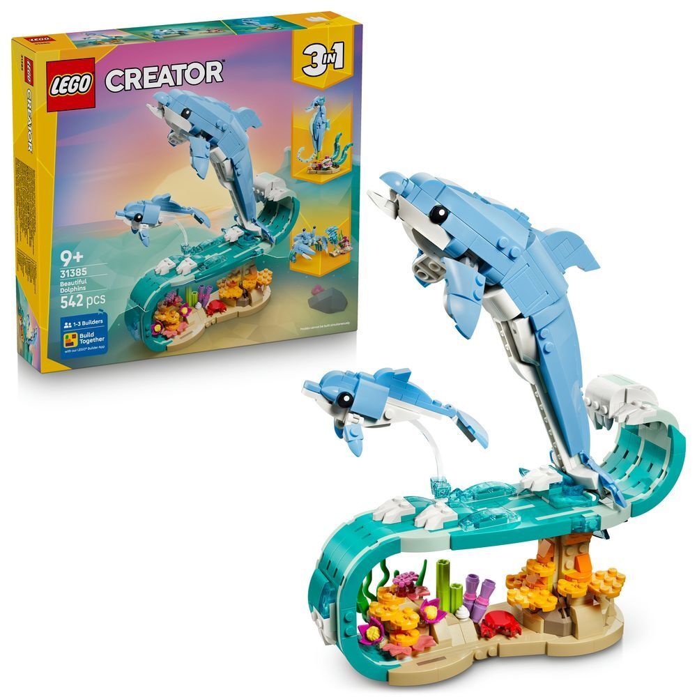 ちぃりー LEGO® Creator 3 în 1 31385 Creaturi marine: Delfini frumoși - LEGO