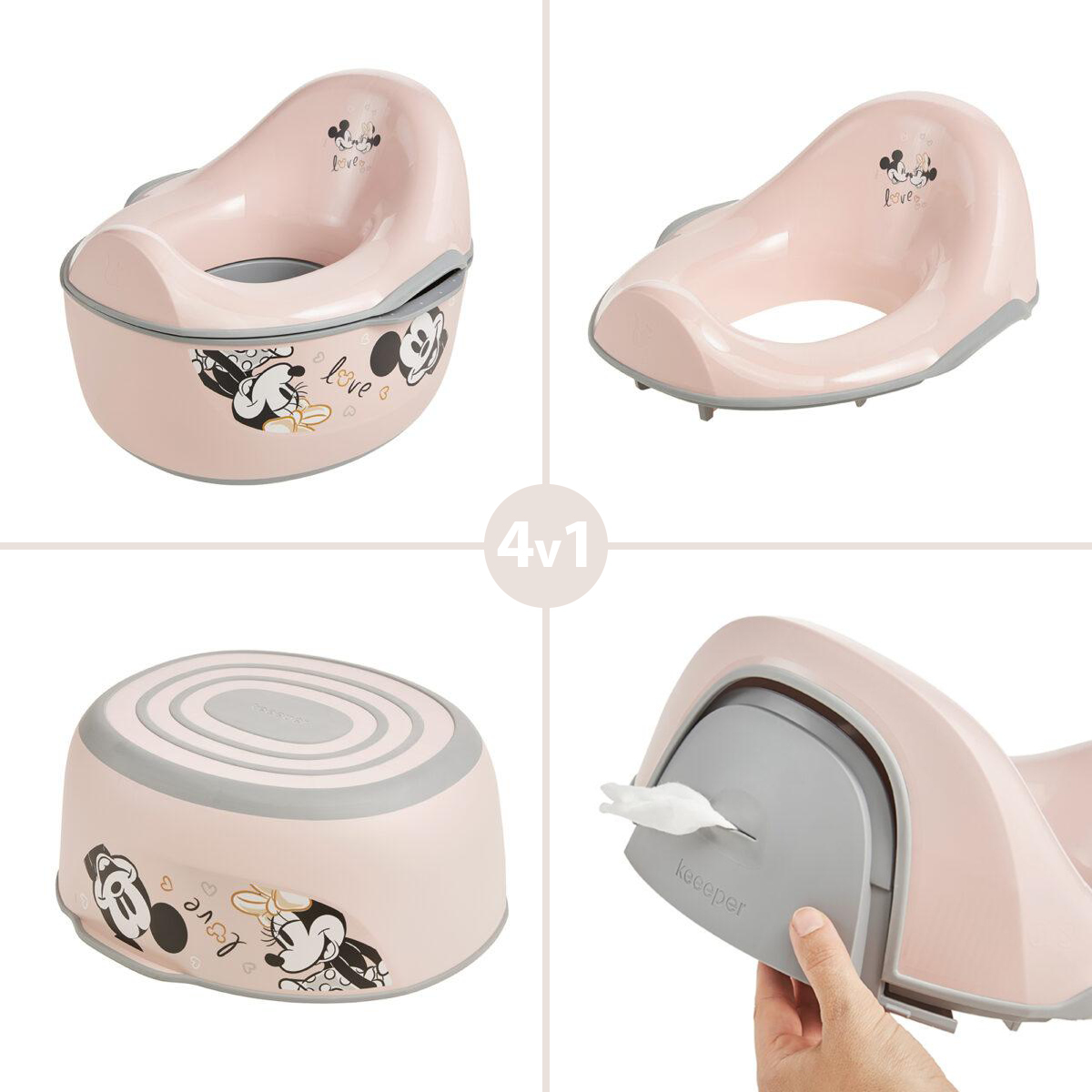 Vasino Minnie Keeeper Per Bambini - Design Anatomico, Antiscivolo, Rosa Nordic - Foto 5