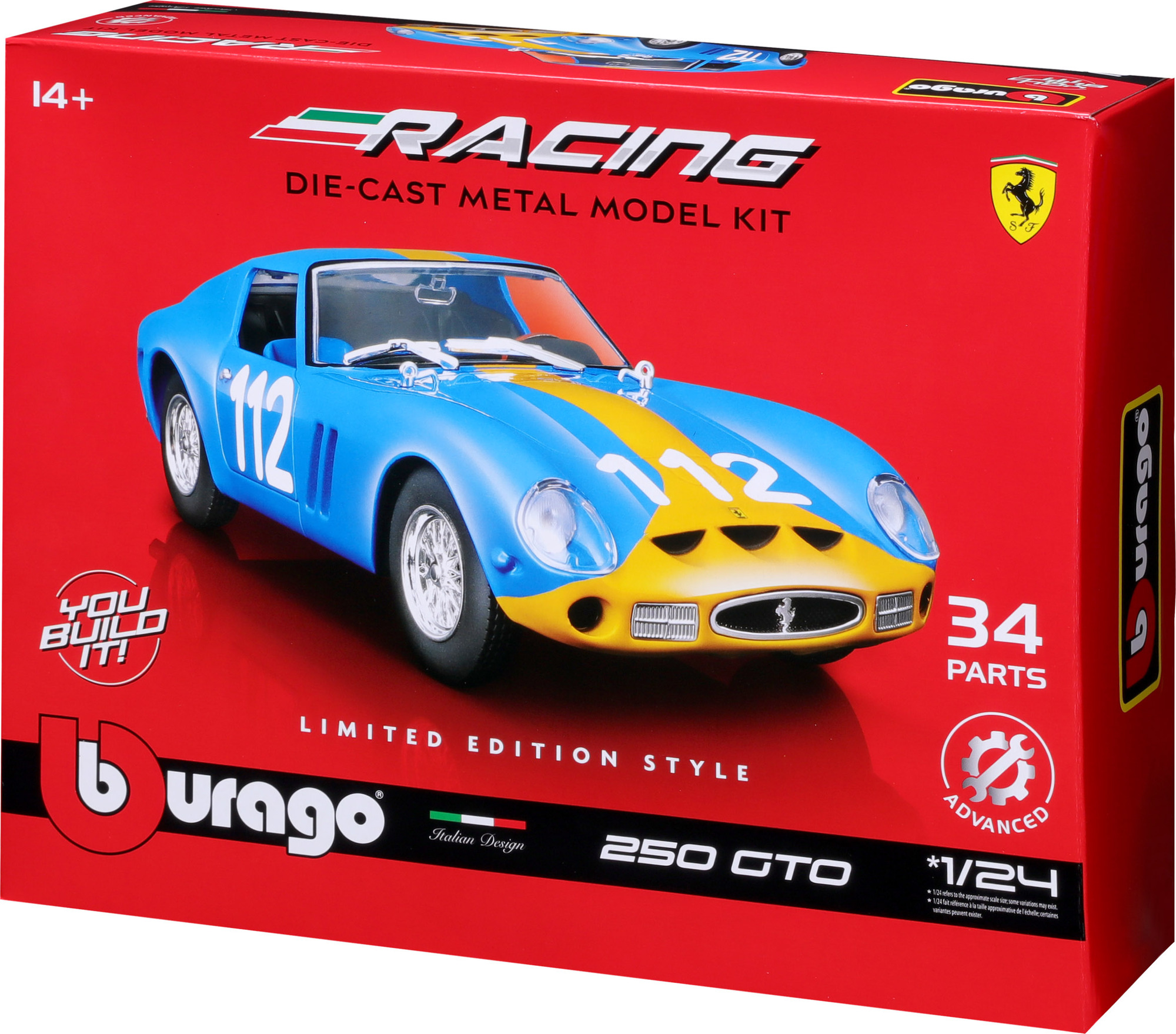 Bburago 1 24 Ferrari Racing Model KIT Bausatz GTO 250 Blau Autos 1 43 RajSpielzeug