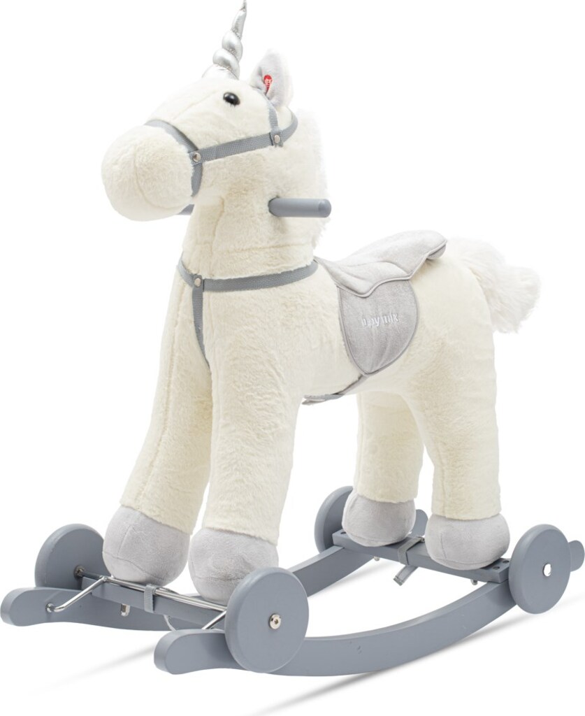 Giocattolo a dondolo con melodia e ruote Unicorn Baby Mix bianco