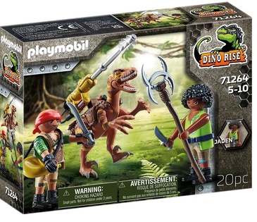 Playmobil 71264 Deinonychus Et Guerriers – Dino Rise : Dinosaure Avec Canon Pivotant + Personnage, Jeu D'aventure Jurassique Dès 5 Ans