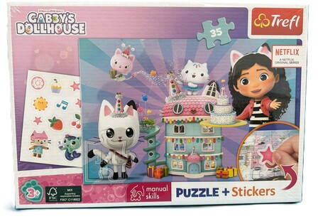 Trefl Puzzle 35 + pegatinas - Gabby's Dollhouse - Rompecabezas ...