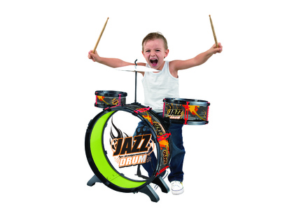 Kit Batterie Enfant - Batterie Jazz Complète Avec Tabouret, Pour Garçons Et Filles, Jouet Musical