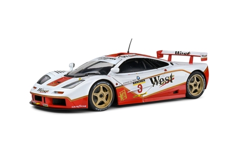 Miniature Solido McLaren F1 GTR Short Tail #8 - BPR 1995 - Blanche