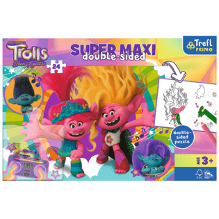 Trefl Puzzle 24 SUPER MAXI - Šťastný deň Trollov - Filmy, rozprávky a ...