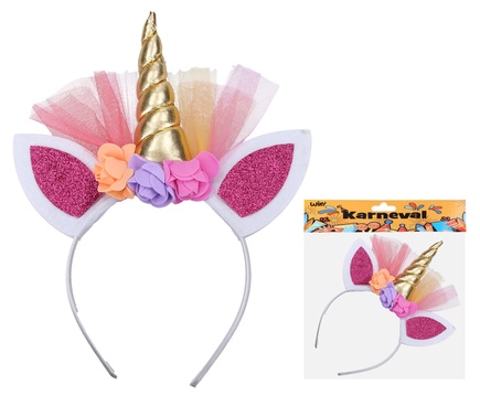 Serre-tête Licorne Avec écharpe D'anniversaire - Accessoire Fille Pour Fête, Carnaval, Pâques