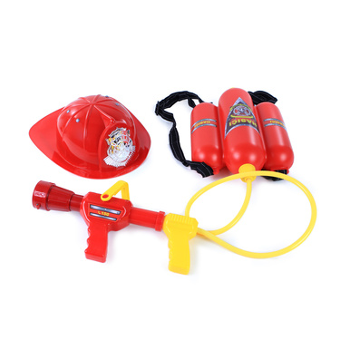 Alsino Lot de Jouet en Plastique Pompier 4 Accessoires, Casque Marteau Pied de biche Extincteur