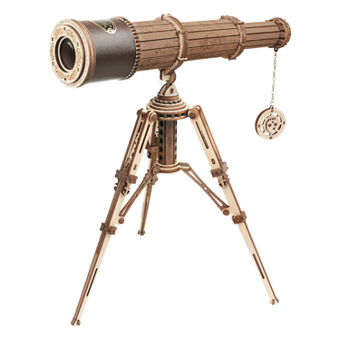 RoboTime Puzzle mecanic din lemn 3D Telescop de pirați