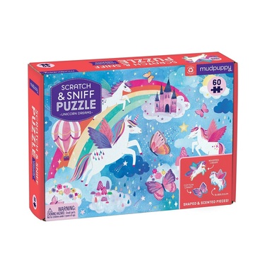 Mudpuppy Puzzle Vise de unicorni cu parfum 60 de piese - Puzzle