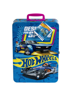 Mallette Rangement Voitures Hot Wheels – 48 Compartiments, Coffret Cadeau, Couleur Rouge - 3