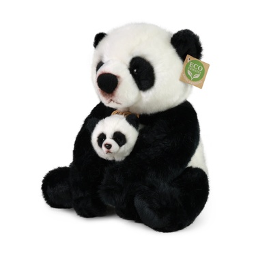 Panda Di Peluche 28 Cm – Morbido, Realistico E Coccoloso, Perfetto Come Cuscino O Regalo Per Tutti