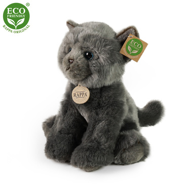 Pisica de pluș culcată gri 25 cm ECO-FRIENDLY - Jucării de plus