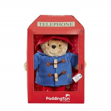 Pyramid International Opera d'arte dell'orso Paddington (pesca con design Paddington), 20 cm x 20 cm x 3 cm, con cordino per appenderlo, prodotto ufficiale, blu, oro, rosso