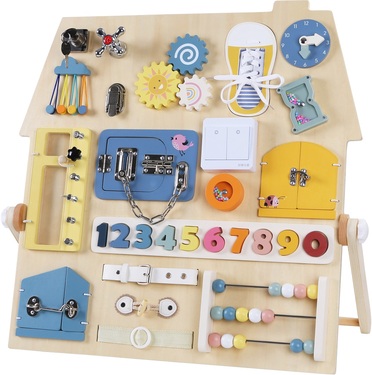 Tavola Montessori Busy Board Sensik, Giocattolo Educativo 6 In 1 Con Attività Sensoriali, Da 1 Anno In Su, Regalo Per Bambini E Bambine - 2