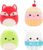 SQUISHMALLOWS Micromallows 4Pack - Fuchs, Schildkröte, Milch, Torte