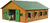 Kids Globe Farming Pferdestall aus Holz 72x60x30cm 1:24 in der Box