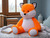 Plush Friends vulpe de pluș 60cm așezată 0m+