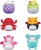 Squishmallows Micromallows Packung 6 Stk. – Greif, Alicorn, Burrito, Krabbe, Bigfoot, Boba
