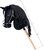 Hobby horse Cortez, crni konj na štapu, griva od konca