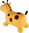 Hüpfspielzeug Giraffe hüpfend Gummi 55x40cm