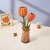 RoboTime 3D rompecabezas de madera Tulipán naranja
