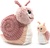Ptipotos Plüschschnecke Speedou rosa - Mama mit Baby
