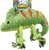 Hračka Dog Fantasy Jungle chameleón pískací zelená 28cm