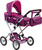 Bino Großer Kinderwagen mit Tasche – Rosa und Schwarz
