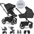 EASYWALKER Set XL kočík kombinovaný Harvey NXT s príslušenstvom Eclipse Black