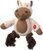 Hračka Dog Fantasy Snuggle mix zvierat s uzlami a pískatkom 21cm