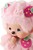 Monchhichi Mončiči Mädchen rosa Erdbeere 20cm