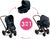 Passeggino Cybex Black 3 v1 per bambole 36-42 cm