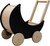 Drevený kočík, chodítko pre deti 2v1 Montessori Baby Mix čierny