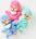 Monchhichi Mončiči colori (rosa lampone, verde menta, blu) 14cm