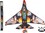Cerf-volant avion en nylon 150x113cm dans un sac en tissu 11x113x2cm