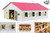 Kids Globe Horses Pferdestall aus Holz 72,5x38x60cm rosa 1:24 in Schachtel