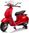 Elektrická motorka Vespa 946 aj so spätným chodom, červené, s pomocnými kolesami