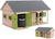 Kids Globe Farming Pferdestall aus Holz 34x21x19,5cm 1:32 grün in Schachtel