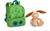 NICI Rucksack 21x26cm mit Plüschtier Hase 25cm, grün