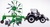 Bburago Farm 10cm Traktor mit Deluxe-Anhänger - Valtra N174 - Wirbelrechen