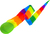 Sun Fun Palla d'acqua con nastro arcobaleno 95 cm