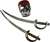 Piraten-Set mit Schwertern und Maske