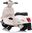 Elektrická motorka Vespa GTS, biela, s pomocnými kolesami, Licencované, 6V Batéria, 30