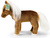 Cavallo di peluche marrone in piedi 23 cm ECO-FRIENDLY