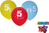 Aufblasbarer Ballon 30cm - 5er Set, mit Nummer 5