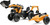 Falk Tractor a pedales 997Y Case CE con cargador frontal y remolque amarillo
