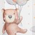 Prebaľovacia podložka Baby Mix Medvedík 47x70cm ružová