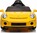 Elektrické autíčko RUF GT 12V, žlté, Otváracie dvere, 2.4 GHz diaľkové ovládanie, LED svet